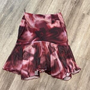 Urban outfitters y2k fairy pink and purple dip dye flowy midi slip skirt XL